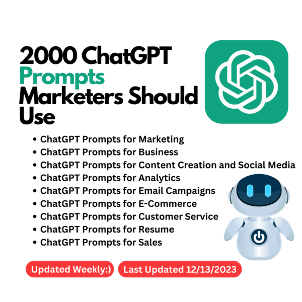 2000 ChatGPT Prompts Marketers Should Use